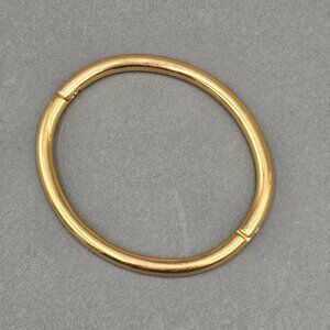 Milor Gold Tone Stainless Steel Hinged Bangle Bracelet 7.25" Heavyweight